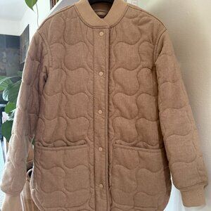 MADEWELL QUILTED COCOON COAT - ITALIAN FABRIC, WOOL BLEND, SZ XS